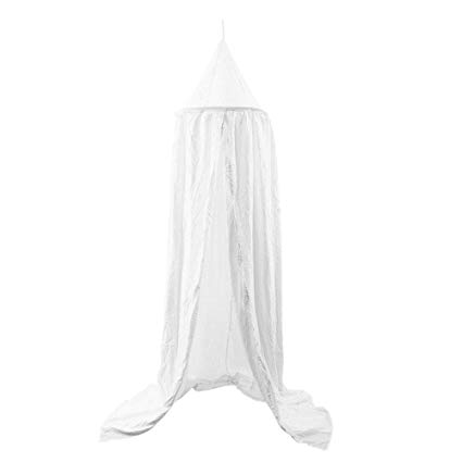 Bornbayb Princess Bed Canopy, Mosquito Net Dome Bed Canopy Round Princess Play Tent for Baby Boys and Girls Playing Reading(White)