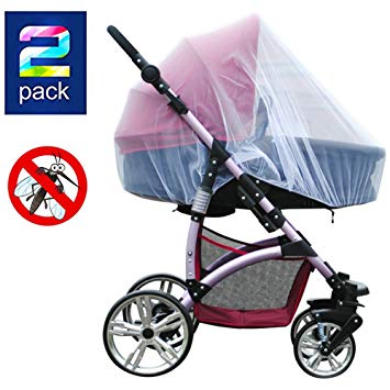 2 Pack Baby Mosquito Net for Strollers Carriers Car Seats Cradles, Portable Durable & Long Lasting...