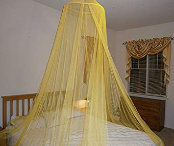 Hoop Bed Canopy Mosquito Net for Crib, Twin, Full, Queen or King Size Bed and Travel Outdoor Events (Yellow)