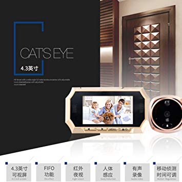 Hatop 4.3inch TFT LCD Digital Wireless Doorbell Peephole Viewer Door Eye Camera Monit