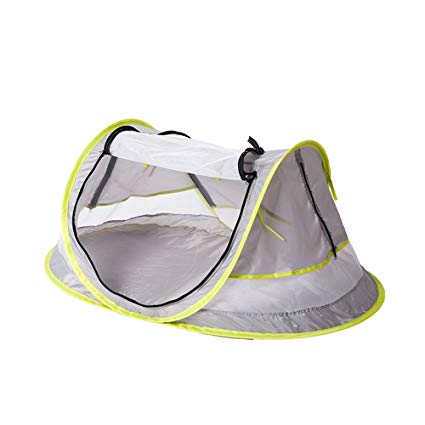 Haked Baby Nursery Travel Bed Beach Park Trip Tent, Portable baby Travel Beach Bed UPF 50+ Sun Shelters for Infant, Baby Travel Tent Pop Up Mosquito Net and 2 Pegs (Grey)