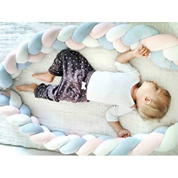 Soft Knot Pillow Decorative Baby Bedding Sheets Braided Crib Bumper Knot Pillow Cushion (multicolor)...