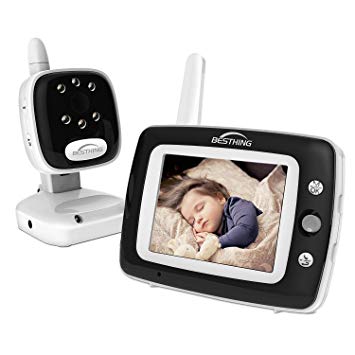 3.5-inch Digital Video Baby Monitor with Infrared Night Vision, Soothing Lullabies, Two Way Audio and...