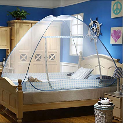 Hasika Pop-Up Mosquito/Folding Mosquito Net Tent Canopy Curtains for Beds Anti Mosquito Bites folding design with net bottom for babys adults trip(59 x 79 x 58 inches)