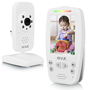 AXVUE E660 Video Baby Monitor with 2.8“ LCD and Night Vision, Night Light, Temperature Detection, 2-Way...